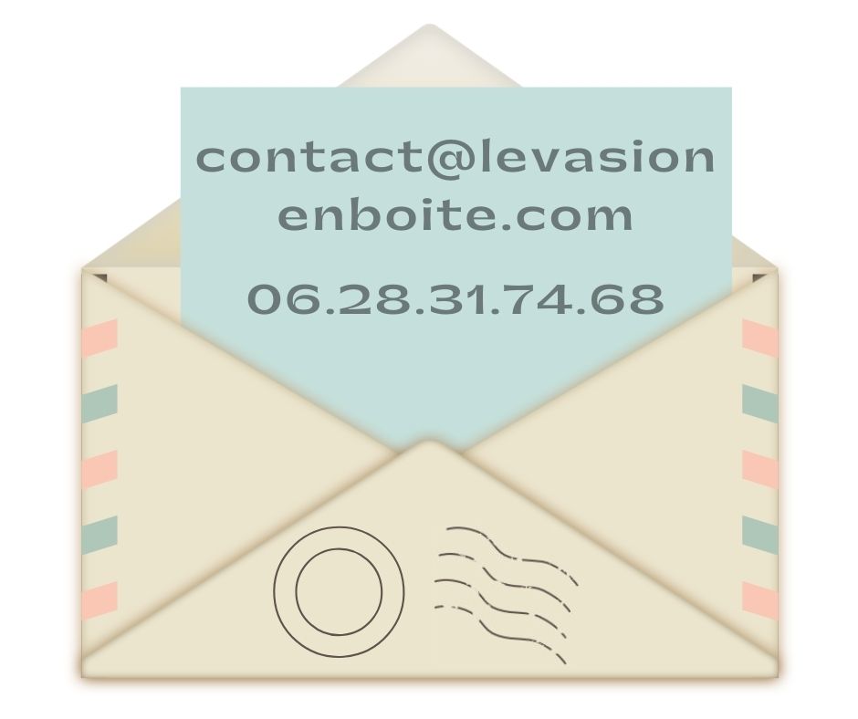 enveloppe avec coordonnée de l'évasion en boite
